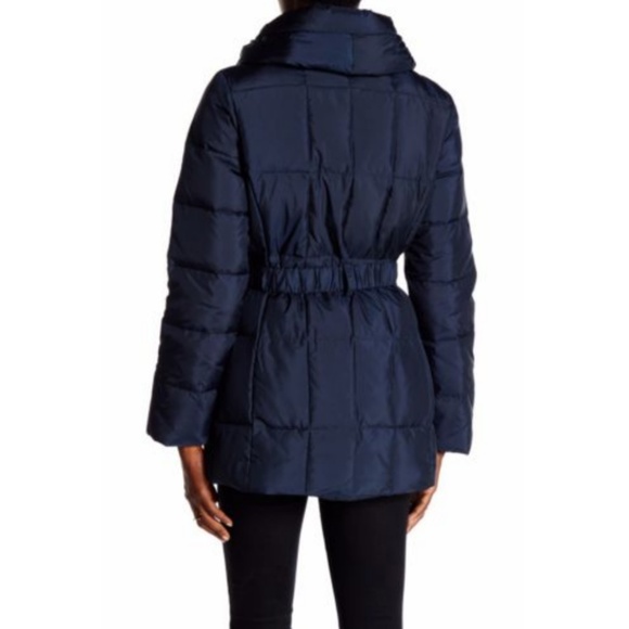 Cole Haan Quilted Oversize Collar Down Coat - Picture 3 of 8